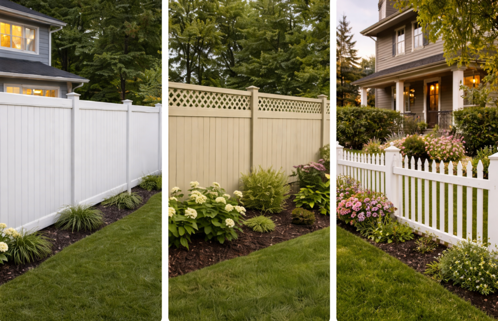 Premium vinyl fencing installation